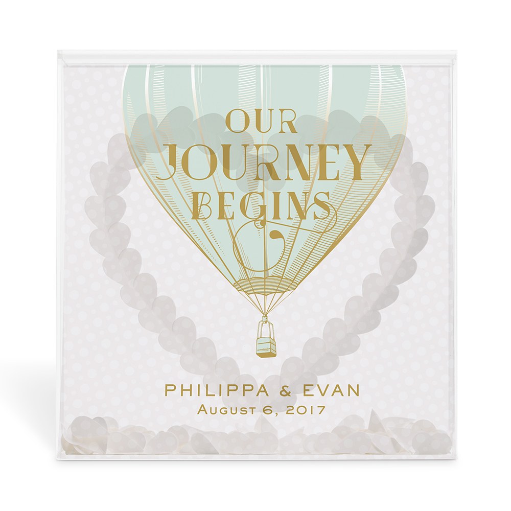 VINTAGE TRAVEL PERSONALIZED ACRYLIC SHADOW BOX GUEST BOOK ALTERNATIVE - AyaZay Wedding Shoppe