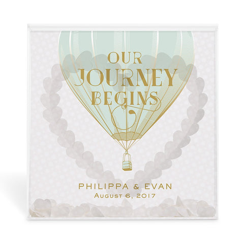 VINTAGE TRAVEL PERSONALIZED ACRYLIC SHADOW BOX GUEST BOOK ALTERNATIVE - AyaZay Wedding Shoppe