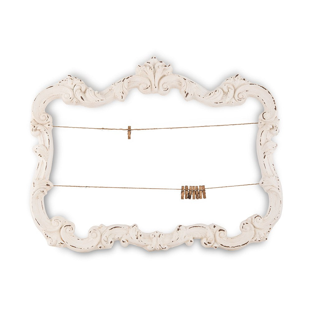 OPEN ORNATE VINTAGE INSPIRED FRAME IN ANTIQUE WHITE - AyaZay Wedding Shoppe