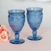 VINTAGE INSPIRED PRESSED GLASS GOBLET IN BLUE - AyaZay Wedding Shoppe