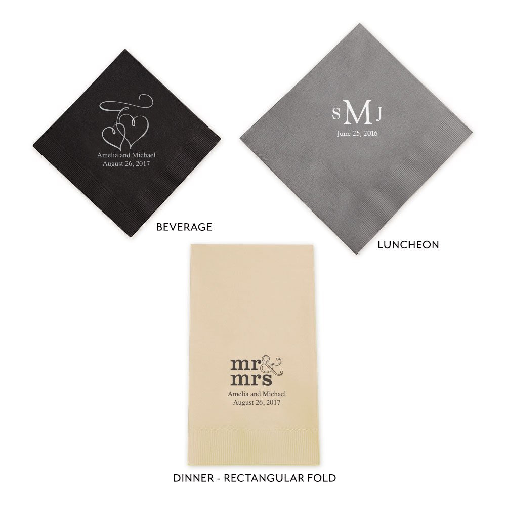 PERSONALIZED FOIL PRINTED PAPER NAPKINS - Love Wreath (50/pkg) - AyaZay Wedding Shoppe
