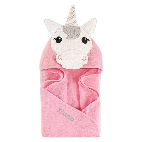 ANIMAL FACE HOODED TOWEL - PINK UNICORN - AyaZay Wedding Shoppe