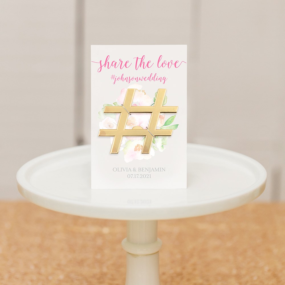 Hashtag bottle opener favor