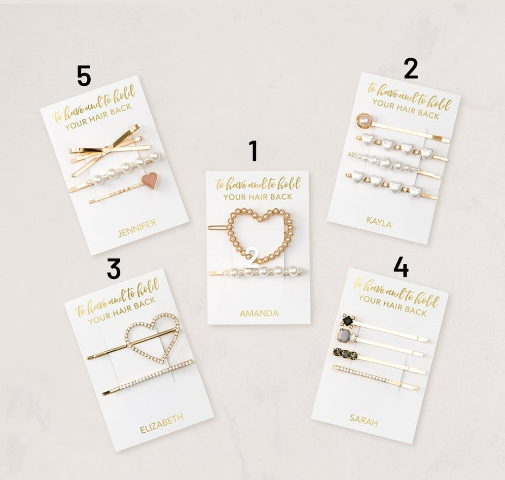 CUSTOM BRIDAL PARTY HAIR CLIPS - TO HAVE AND TO HOLD
