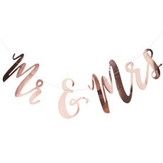 MR & MRS WEDDING BANNER - ROSE GOLD METALLIC - AyaZay Wedding Shoppe