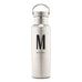 PERSONALIZED CHROME WATER BOTTLE WITH HANDLE - CUSTOM MONOGRAM PRINT - AyaZay Wedding Shoppe