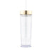 GOLD PERSONALIZED PLASTIC DRINK TUMBLER - CONTEMPORARY VERTICAL LINE PRINTING - AyaZay Wedding Shoppe