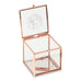 SMALL GLASS JEWELRY BOX WITH ROSE GOLD EDGES - MODERN FAIRY TALE ETCHING - AyaZay Wedding Shoppe