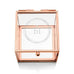 SMALL GLASS JEWELRY BOX WITH ROSE GOLD EDGES - MONOGRAM SIMPLICITY ETCHING - AyaZay Wedding Shoppe