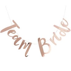 TEAM BRIDE METALLIC ROSE GOLD BANNER - AyaZay Wedding Shoppe