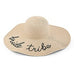 WOMEN'S FLOPPY WIDE BRIM STRAW BEACH/SUN HAT - BRIDE TRIBE - AyaZay Wedding Shoppe