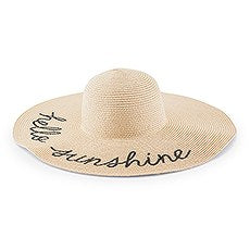 WOMEN'S FLOPPY WIDE BRIM STRAW BEACH/SUN HAT - HELLO SUNSHINE