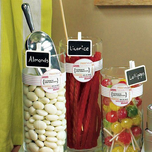 MINIATURE RECTANGULAR WOODEN BLACK BOARD CLIP WITH WHITE WASH FINISH - AyaZay Wedding Shoppe