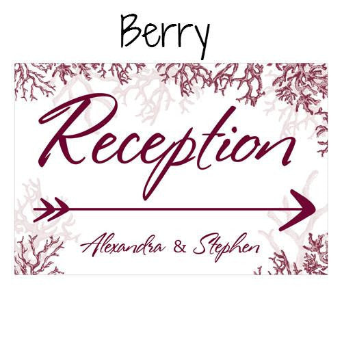 REEF CORAL DIRECTIONAL SIGN - AyaZay Wedding Shoppe