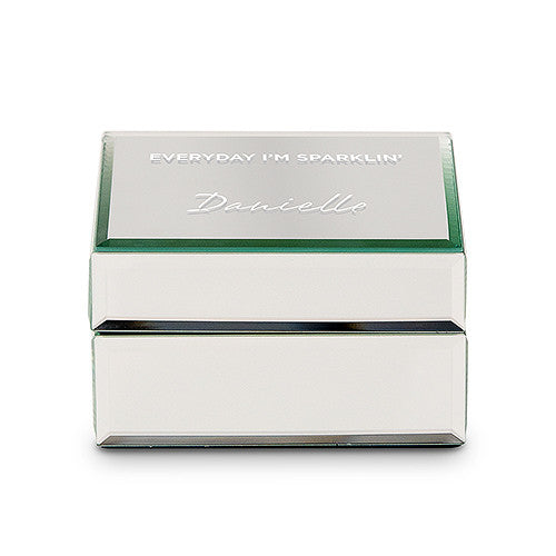 MIRRORED JEWELLERY BOX - EVERYDAY I'M SPARKLIN' PRINTING - AyaZay Wedding Shoppe