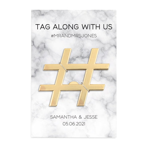 Hashtag bottle opener favor