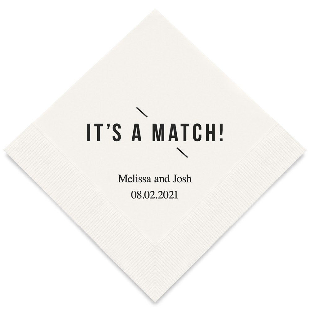 PERSONALIZED FOIL PRINTED PAPER NAPKINS - It’s A Match!

(50/pkg) - AyaZay Wedding Shoppe