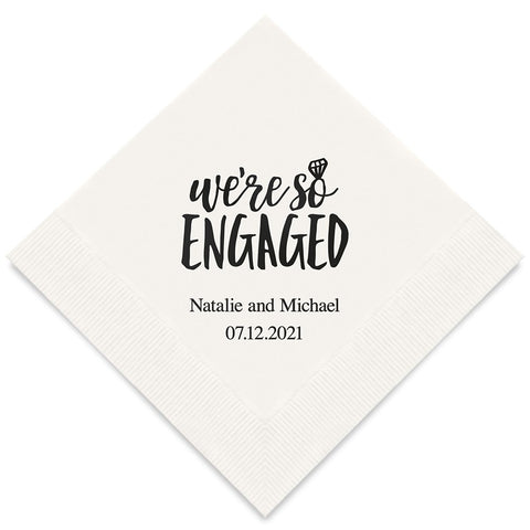 PERSONALIZED FOIL PRINTED PAPER NAPKINS - We’re So Engaged

(50/pkg) - AyaZay Wedding Shoppe