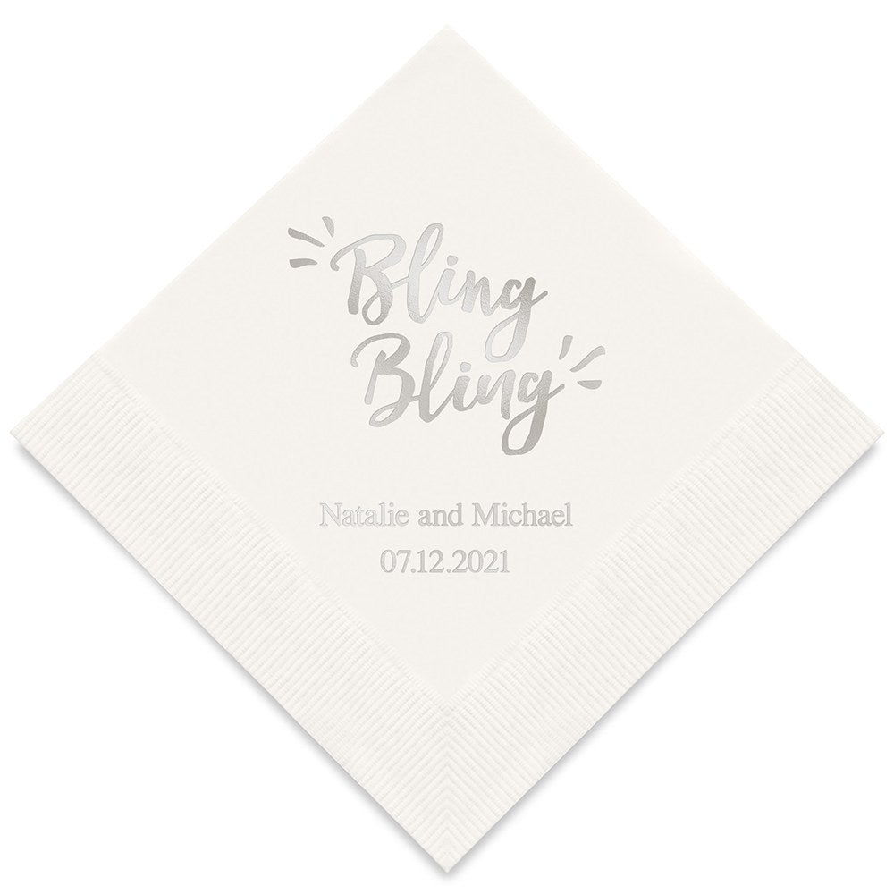 PERSONALIZED FOIL PRINTED PAPER NAPKINS - Bling Bling

(50/pkg) - AyaZay Wedding Shoppe