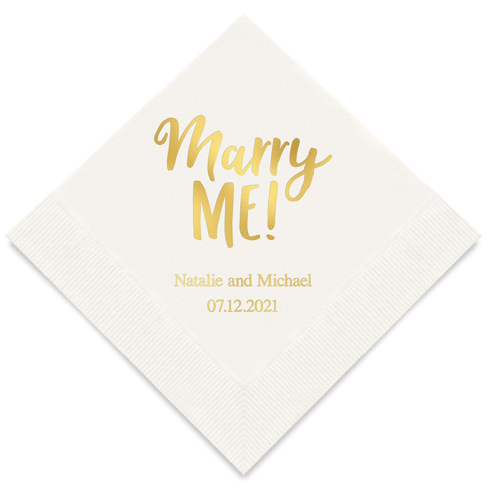 PERSONALIZED FOIL PRINTED PAPER NAPKINS - Marry Me

(50/pkg) - AyaZay Wedding Shoppe