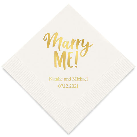PERSONALIZED FOIL PRINTED PAPER NAPKINS - Marry Me

(50/pkg) - AyaZay Wedding Shoppe