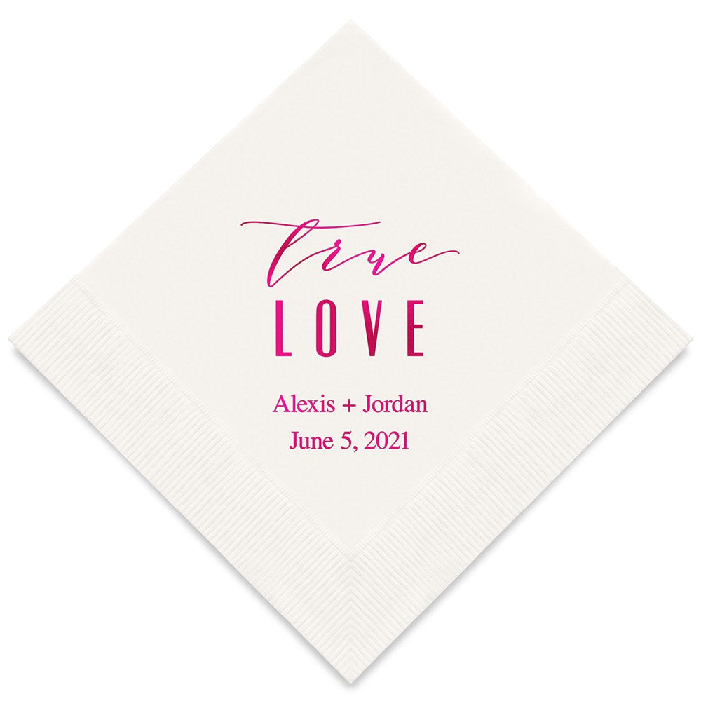 PERSONALIZED FOIL PRINTED PAPER NAPKINS - True Love Modern
(50/pkg) - AyaZay Wedding Shoppe