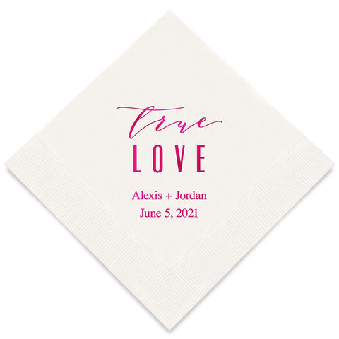 PERSONALIZED FOIL PRINTED PAPER NAPKINS - True Love Modern
(50/pkg) - AyaZay Wedding Shoppe