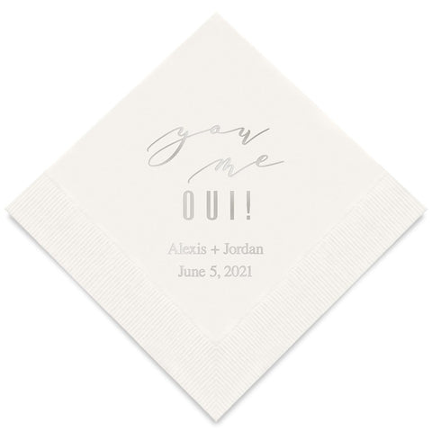 PERSONALIZED FOIL PRINTED PAPER NAPKINS - You Me Oui!
(50/pkg) - AyaZay Wedding Shoppe