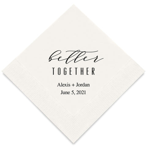 PERSONALIZED FOIL PRINTED PAPER NAPKINS - Better Together

(50/pkg) - AyaZay Wedding Shoppe