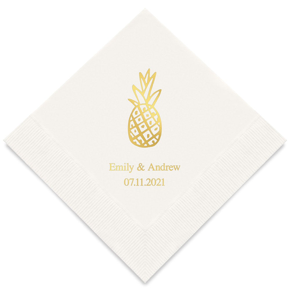 PERSONALIZED FOIL PRINTED PAPER NAPKINS - Pineapple

(50/pkg) - AyaZay Wedding Shoppe