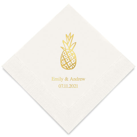 PERSONALIZED FOIL PRINTED PAPER NAPKINS - Pineapple

(50/pkg) - AyaZay Wedding Shoppe
