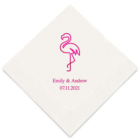 PERSONALIZED FOIL PRINTED PAPER NAPKINS - Flamingo
(50/pkg) - AyaZay Wedding Shoppe