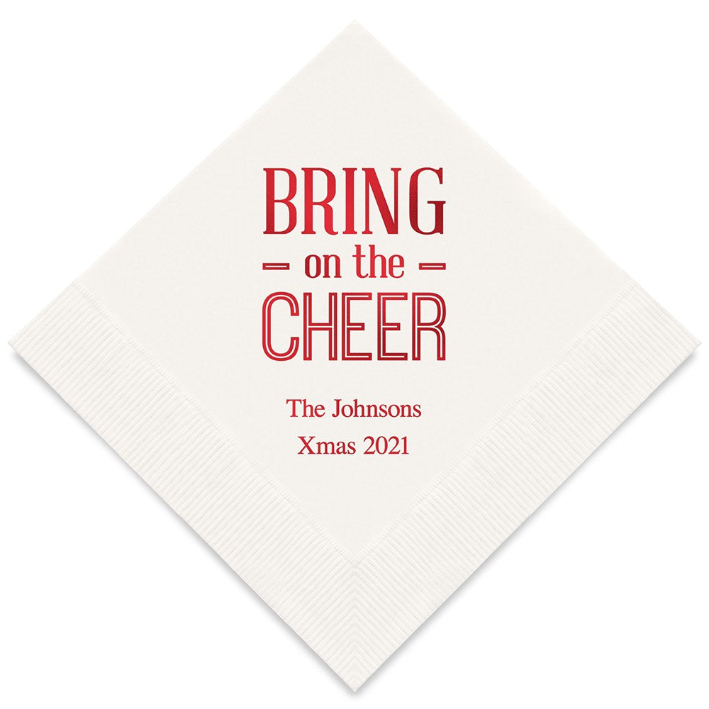 BRING ON THE CHEER PRINTED NAPKINS (50/pkg) - AyaZay Wedding Shoppe