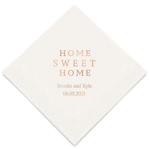 PERSONALIZED FOIL PRINTED PAPER NAPKINS - Home Sweet Home

(50/pkg) - AyaZay Wedding Shoppe
