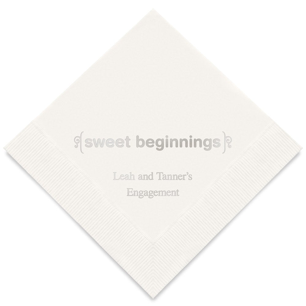 PERSONALIZED FOIL PRINTED PAPER NAPKINS - Sweet Beginnings

(50/pkg) - AyaZay Wedding Shoppe