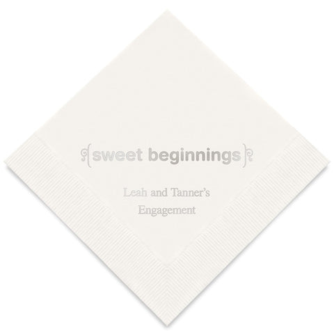PERSONALIZED FOIL PRINTED PAPER NAPKINS - Sweet Beginnings

(50/pkg) - AyaZay Wedding Shoppe