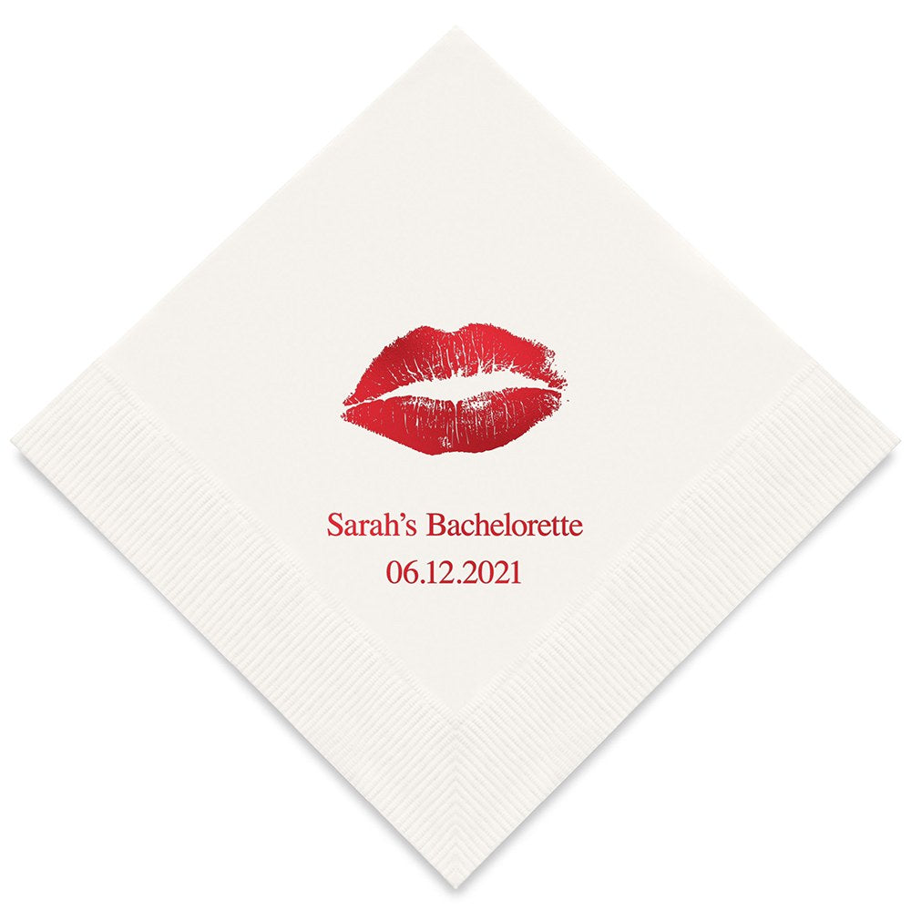 PERSONALIZED FOIL PRINTED PAPER NAPKINS - Kiss
(50/pkg) - AyaZay Wedding Shoppe