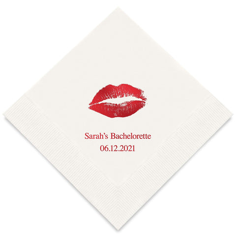 PERSONALIZED FOIL PRINTED PAPER NAPKINS - Kiss
(50/pkg) - AyaZay Wedding Shoppe