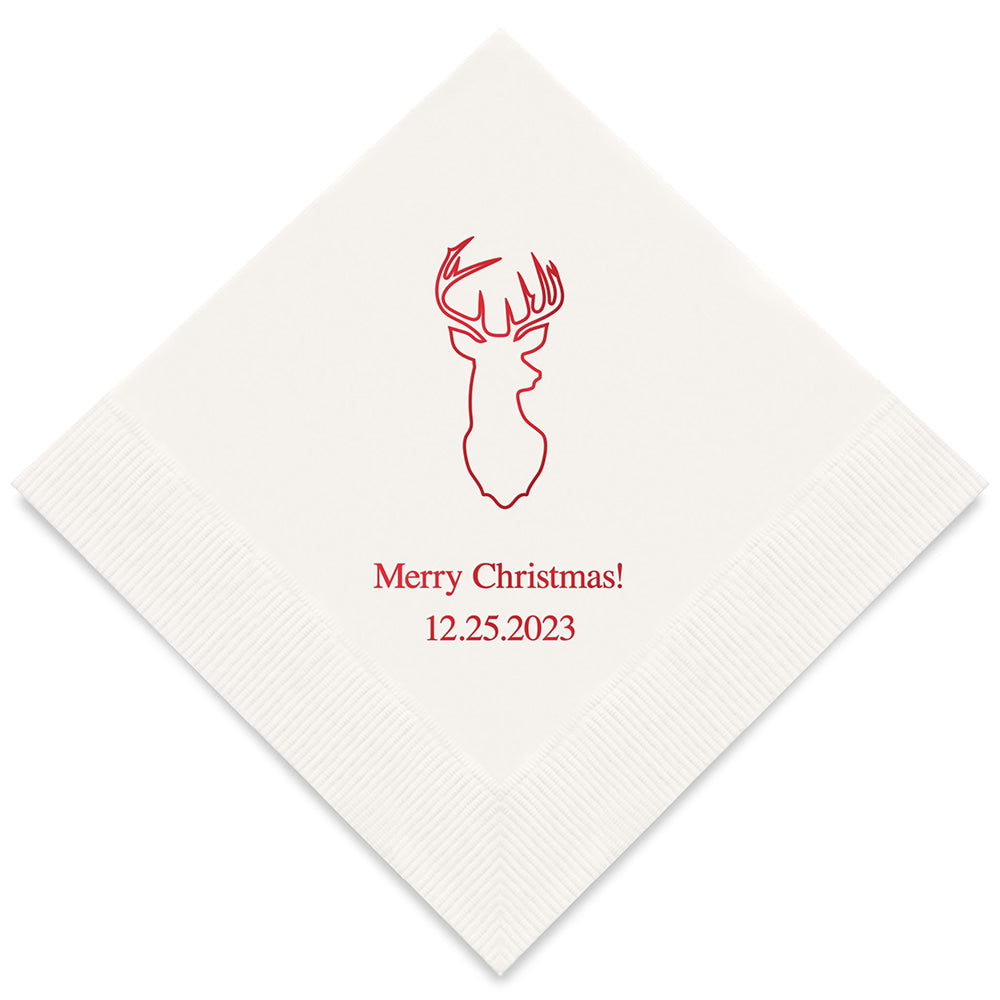 CHRISTMAS REINDEER PRINTED NAPKINS (50/pkg)