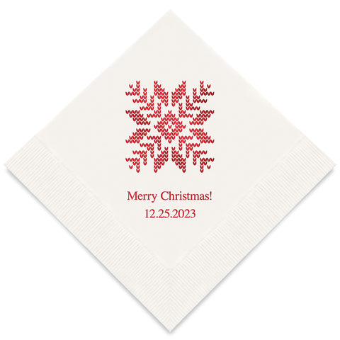 KNIT SWEATER SNOWFLAKE PRINTED NAPKINS (50/pkg)