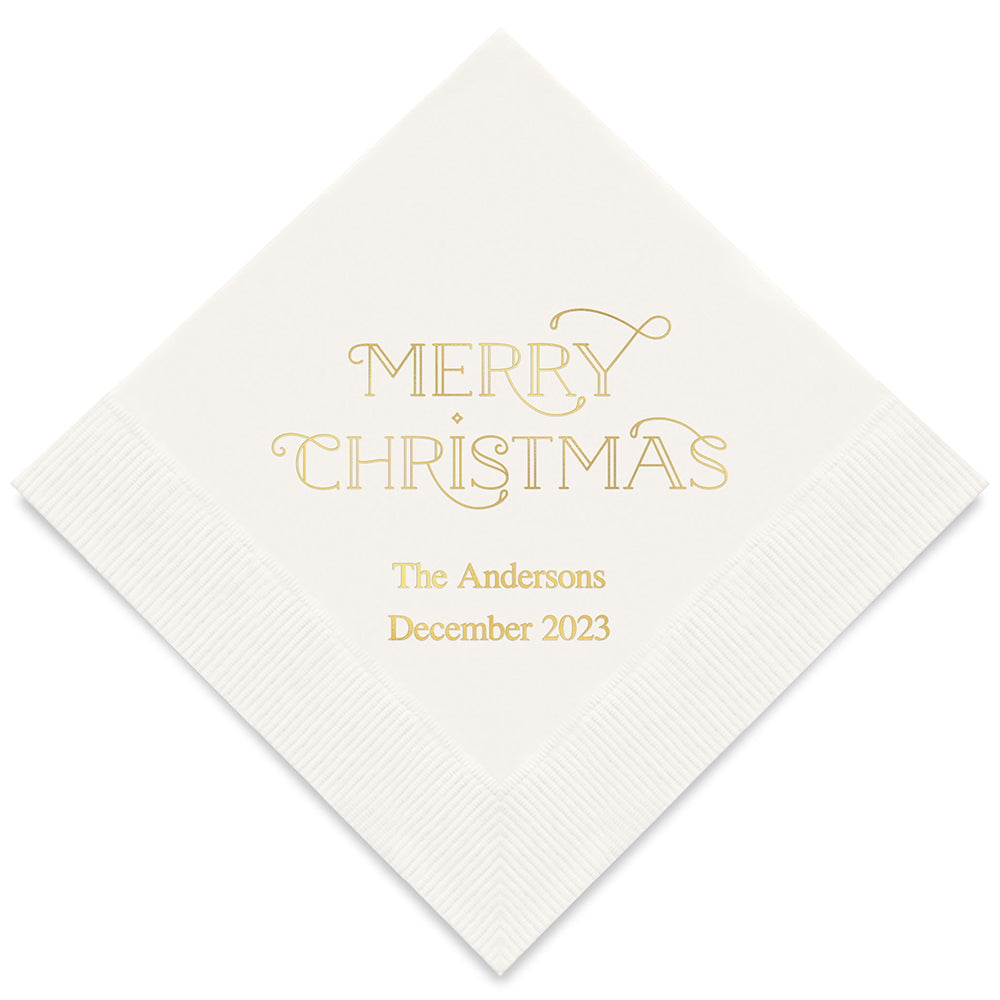 MERRY MIDNIGHT MERRY CHRISTMAS PRINTED NAPKINS (50/pkg)