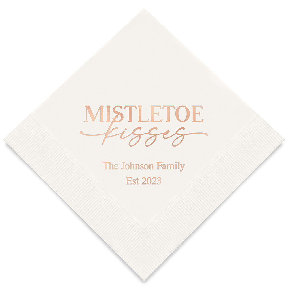 MISTLETOE KISSES PRINTED NAPKINS (50/pkg) - AyaZay Wedding Shoppe