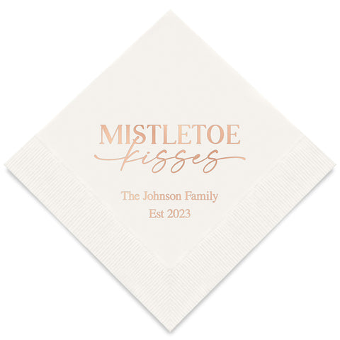 MISTLETOE KISSES PRINTED NAPKINS (50/pkg) - AyaZay Wedding Shoppe