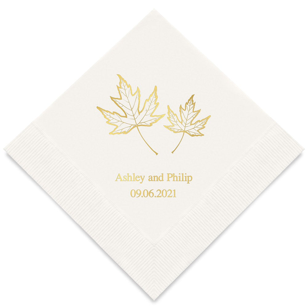 PERSONALIZED FOIL PRINTED PAPER NAPKINS - Fall Leaf

(50/pkg)