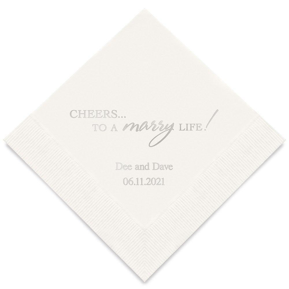 PERSONALIZED FOIL PRINTED PAPER NAPKINS - Cheers To A Marry Life
(50/pkg) - AyaZay Wedding Shoppe