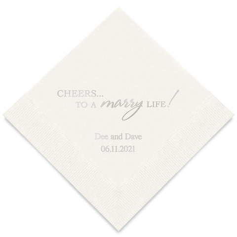 PERSONALIZED FOIL PRINTED PAPER NAPKINS - Cheers To A Marry Life
(50/pkg) - AyaZay Wedding Shoppe