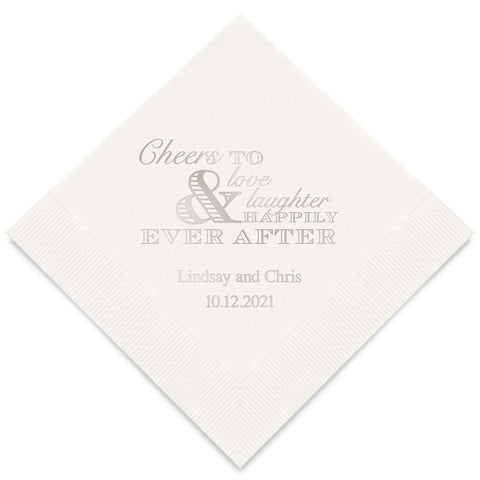PERSONALIZED FOIL PRINTED PAPER NAPKINS - Wedding Cheer (50/pkg) - AyaZay Wedding Shoppe
