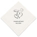 PERSONALIZED FOIL PRINTED PAPER NAPKINS - Double Hearts (50/pkg) - AyaZay Wedding Shoppe