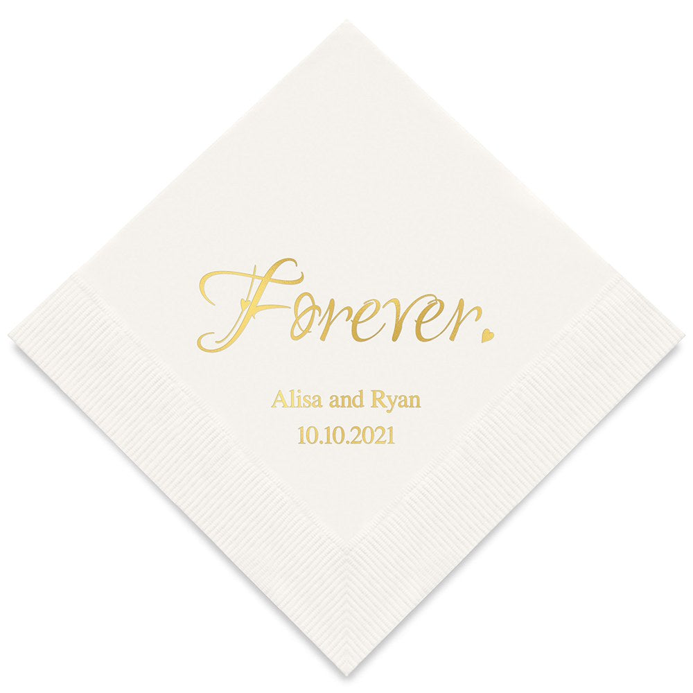 PERSONALIZED FOIL PRINTED PAPER NAPKINS - Forever

(50/pkg) - AyaZay Wedding Shoppe