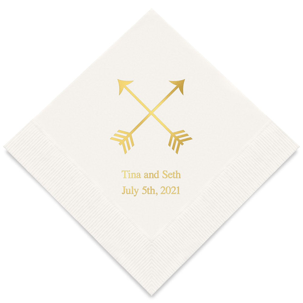 PERSONALIZED FOIL PRINTED PAPER NAPKINS - Double Arrows

(50/pkg)